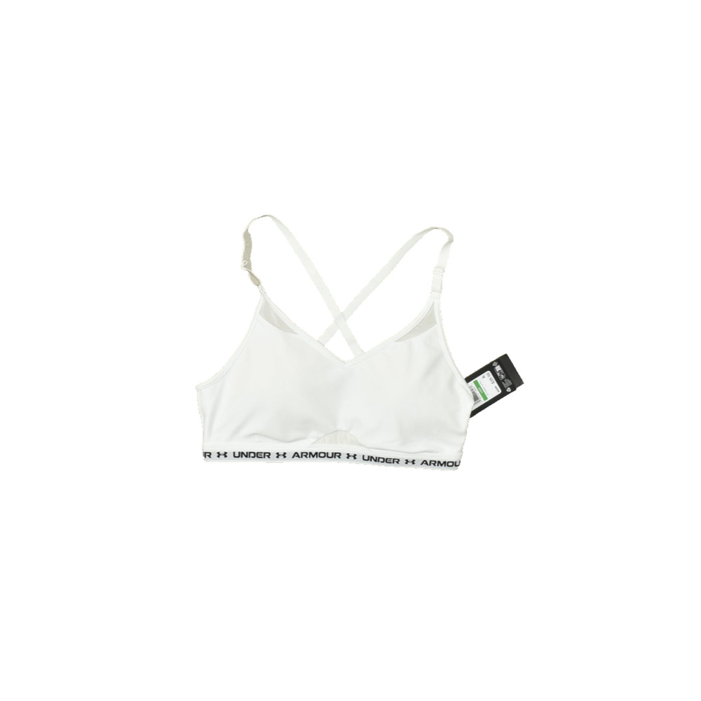 Under Armour Womens Crossback Low Compression Sports Bra White Size L NEW